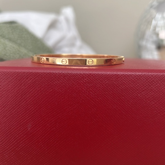 Small Cartier Love Bracelet in Rose Gold Size 16, great used condition - Picture 2 of 15